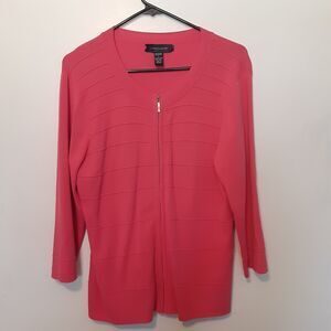 Cable & Gauge Sweater Zip Up Womens Size Large Pink